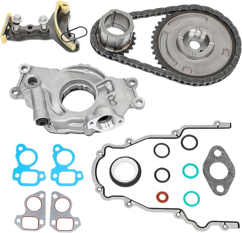 GEARCESS M295HV High Volume LS Oil Pump Timing Chain Kit with Gasket 5.3 6.0, Fit For Chevy Silverado Tahoe Avalanche Suburban, Fit For GMC Sierra Yukon, Fit For Cadillac, 4.8L 5.3L 6.0L 6.2L Pump Chain - Image 1